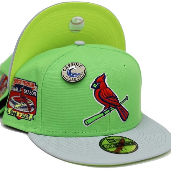 Capsule Claw Lime/Green Cardinals Fitted. - Picture 1 of 3